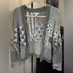 Sincerely Jules Textured Gray and Cream Cardigan